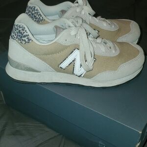 New Balance Women's Beige and White Sneakers